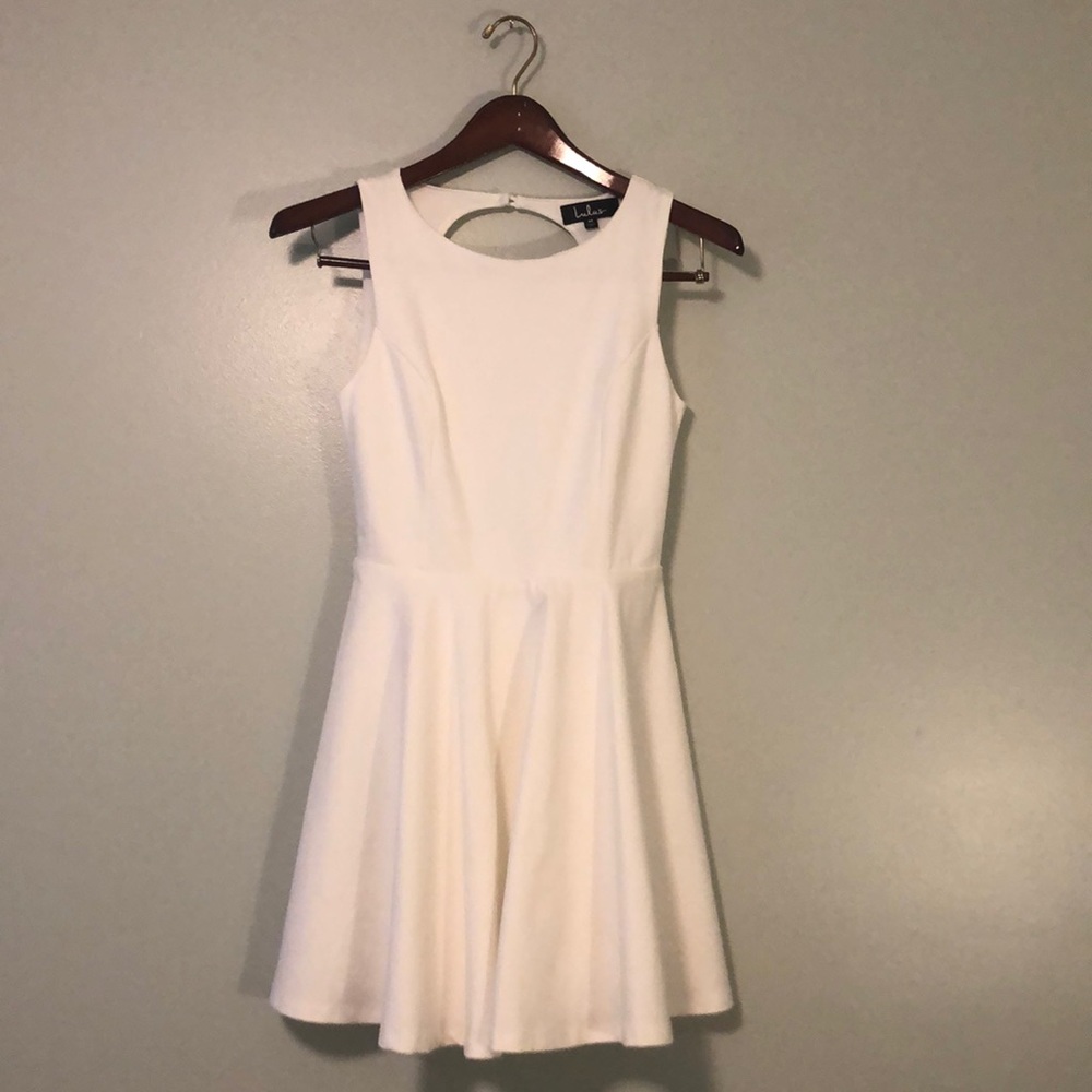 Lulu’s Living for Love White Backless Skater Dress - Picture 4 of 9